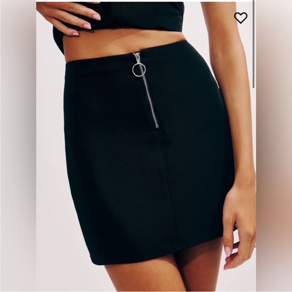 Reformation Ellie Black Mini Skirt